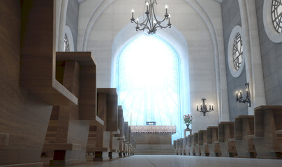 Poster - Church Interior And Altar