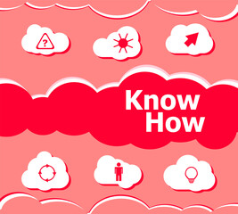 Poster - Text know how on digital screen, social concept