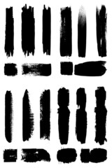 Set of abstract grunge shapes . Brush strokes collection .Vector
