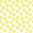Watercolor seamless pattern with lemon slices on white background