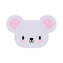 Wall Mural - head mouse kawaii, flat style icon