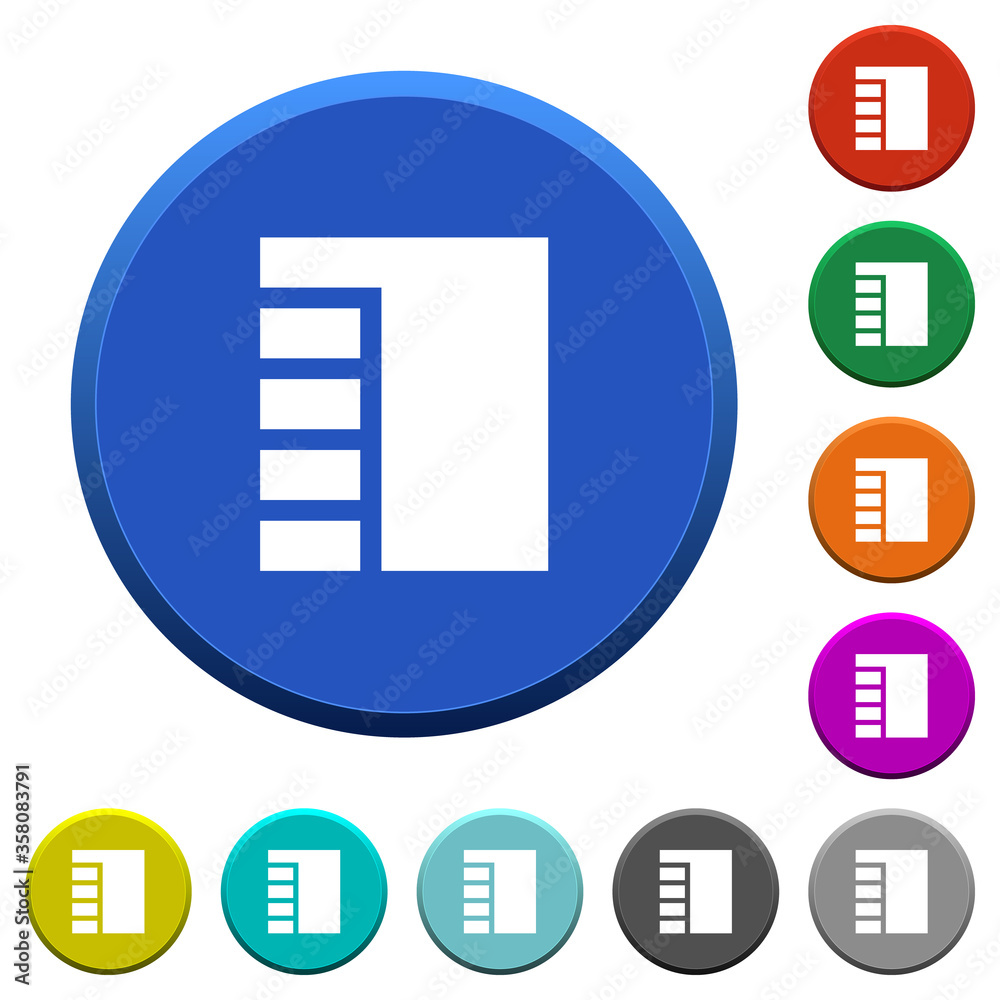 Vertical tabbed layout active beveled buttons Stock Vector | Adobe Stock