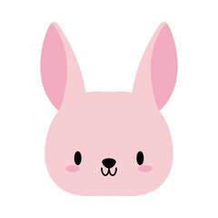 Poster - head rabbit baby kawaii, flat style icon