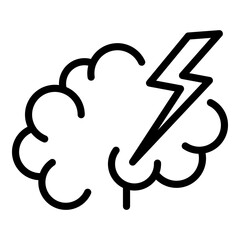 Poster - lightning cloud icon. outline lightning cloud vector icon for web design isolated on white backgroun
