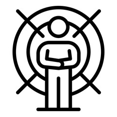 Poster - target man icon. outline target man vector icon for web design isolated on white background