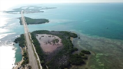 Wall Mural - Road over the Florida Keys south of Miami