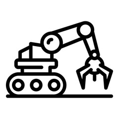 Poster - Robotic arm icon. Outline robotic arm vector icon for web design isolated on white background