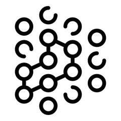Poster - Chemical molecules icon. Outline chemical molecules vector icon for web design isolated on white background