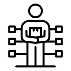Poster - Multitasking man icon. Outline multitasking man vector icon for web design isolated on white background