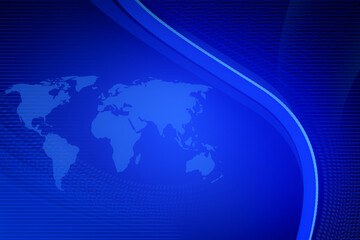 Poster - Blue Media Background Abstract Concept with World Map