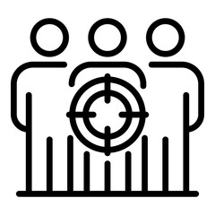 Poster - Target market people icon. Outline target market people vector icon for web design isolated on white background