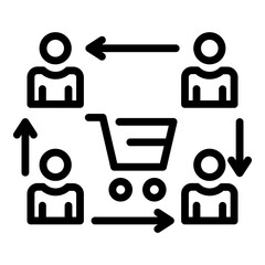 Poster - Process of sales icon. Outline process of sales vector icon for web design isolated on white background