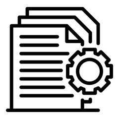 Poster - Docs in work icon. Outline docs in work vector icon for web design isolated on white background