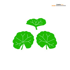 Centella asiatica icon on white background.Herbs help to heal inflammation.Gotu kola icon.vector illustration.

