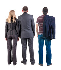 Canvas Print - Back view group business people in suit.