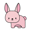 cute rabbit baby kawaii, line and fill style icon