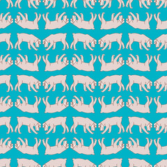  Kawaii Schnauzer Surface pattern design. Walking dog seamless vector illustration background.