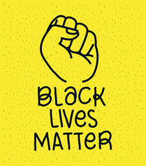 Sticker - Black lives matter with fist design of Protest justice and racism theme Vector illustration