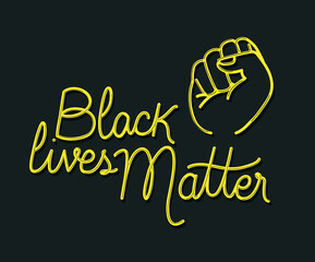 Sticker - Black lives matter with fist design of Protest justice and racism theme Vector illustration