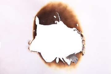 Poster - burnt paper edges isolated on white background. template for design