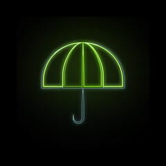 Poster - Umbrella colored hand drawn neon icon. Simple thin line, outline vector of autumn icons for ui and ux, website or mobile application