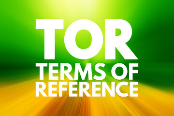 Poster - tor - terms of reference acronym, business concept background