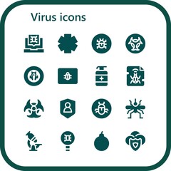 Poster - Modern Simple Set of virus Vector filled Icons