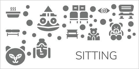 Wall Mural - sitting icon set