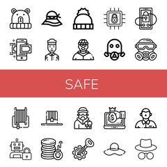 Canvas Print - safe icon set