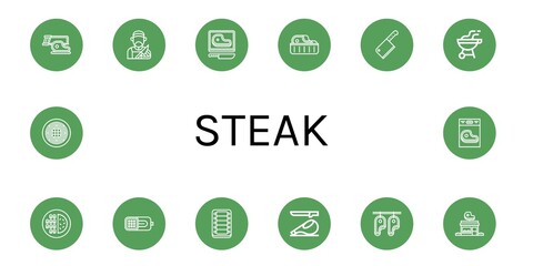 Sticker - steak simple icons set