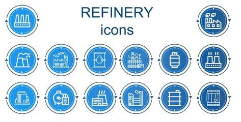 Editable 14 refinery icons for web and mobile