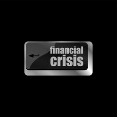 Poster - financial crisis key showing business insurance concept, business concept