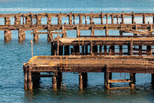 Old Wooden Pier With Barnicles