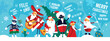 Various international Santa Сlauses. Merry Christmas. Vector illustration