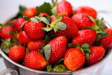 Organic strawberry close-up.