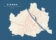 Vienna Map Vector Poster Flyer