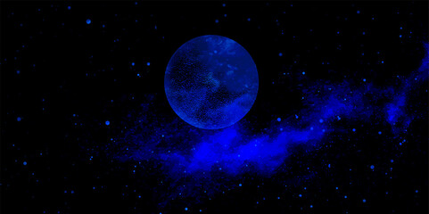 Wall Mural - Full moon isolated on dark background. Magic vector elements