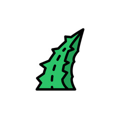 Poster - Leaf aloe vera icon. Simple color with outline vector elements of healing plant icons for ui and ux, website or mobile application