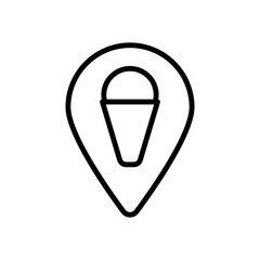 Poster - ice cream, location pin icon. simple line, outline vector elements of freeze sweet icons for ui and 