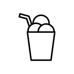 Canvas Print - Ice cream, cocktail icon. Simple line, outline vector elements of freeze sweet icons for ui and ux, website or mobile application