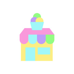 Poster - Ice cream, shop icon. Simple color vector elements of freeze sweet icons for ui and ux, website or mobile application