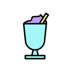 Canvas Print - Ice cream, cocktail icon. Simple color with outline vector elements of freeze sweet icons for ui and ux, website or mobile application