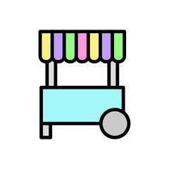 Poster - Ice cream, stand icon. Simple color with outline vector elements of freeze sweet icons for ui and ux, website or mobile application