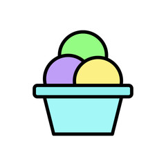 Poster - Ice cream, plate icon. Simple color with outline vector elements of freeze sweet icons for ui and ux, website or mobile application