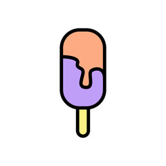 Poster - Ice cream, ice lolly icon. Simple color with outline vector elements of freeze sweet icons for ui and ux, website or mobile application