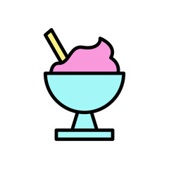 Poster - Ice cream, plate icon. Simple color with outline vector elements of freeze sweet icons for ui and ux, website or mobile application