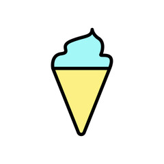 Poster - Ice cream, waffle cone icon. Simple color with outline vector elements of freeze sweet icons for ui and ux, website or mobile application