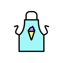 Poster - Ice cream, apron icon. Simple color with outline vector elements of freeze sweet icons for ui and ux, website or mobile application