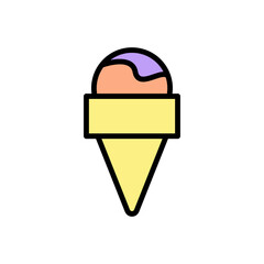 Poster - Ice cream, waffle cone icon. Simple color with outline vector elements of freeze sweet icons for ui and ux, website or mobile application