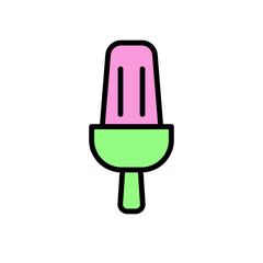 Poster - Ice cream, ice lolly icon. Simple color with outline vector elements of freeze sweet icons for ui and ux, website or mobile application
